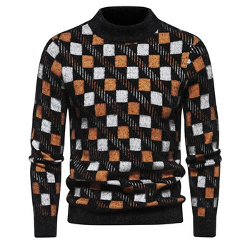 Моден мъжки нов пуловер с имитация на норка Мек и удобен моден топъл плетен пуловер Мъжко облекло