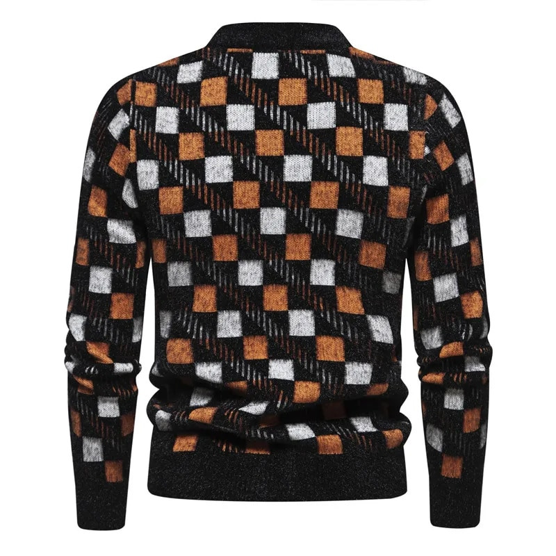 Trend Ανδρικό πουλόβερ απομίμησης βιζόν Μαλακό και άνετο Μόδα ζεστό πλεκτό πουλόβερ Ανδρικά ρούχα