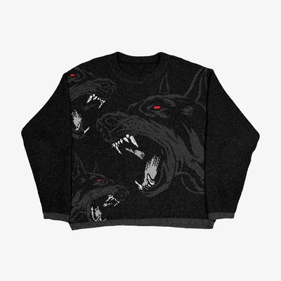 2023. aasta gooti sügise kootud kampsun, meeste naiste, Harajuku graafiline vintage kootud kampsun, unisex puuvillane paaris Pullover riided
