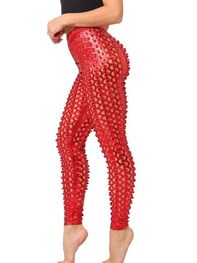 Õõnes Seksikad Klubirõivad Püksid Läikivad Retuusid Naiste Püksid Stretch Body Fitness Elastne Skinny Sport Mood Hõbedane Tight Street