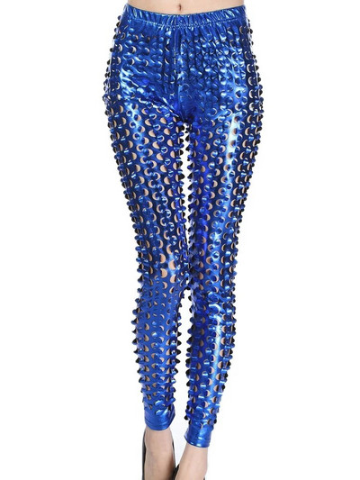 Õõnes Seksikad Klubirõivad Püksid Läikivad Retuusid Naiste Püksid Stretch Body Fitness Elastne Skinny Sport Mood Hõbedane Tight Street