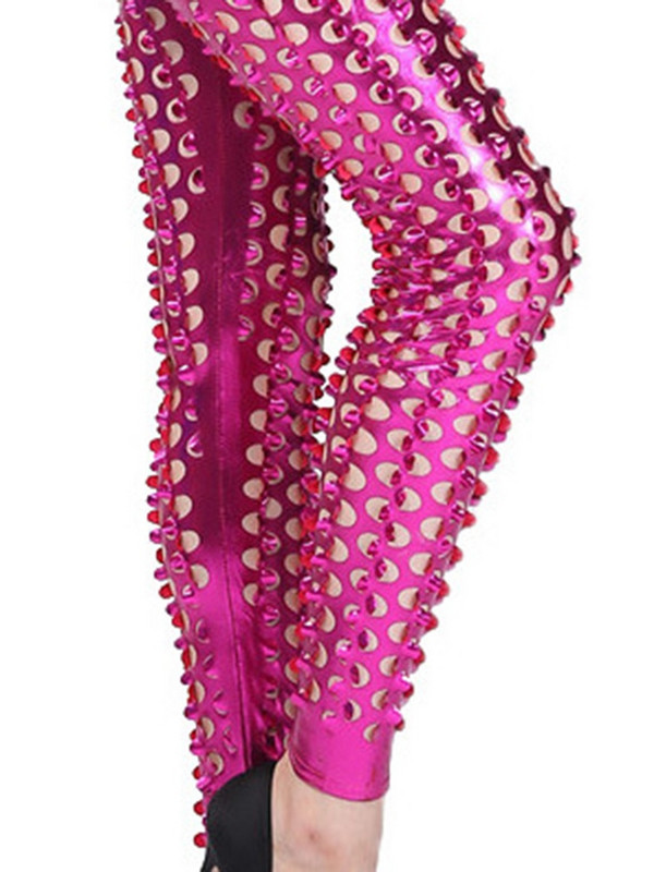 Õõnes Seksikad Klubirõivad Püksid Läikivad Retuusid Naiste Püksid Stretch Body Fitness Elastne Skinny Sport Mood Hõbedane Tight Street