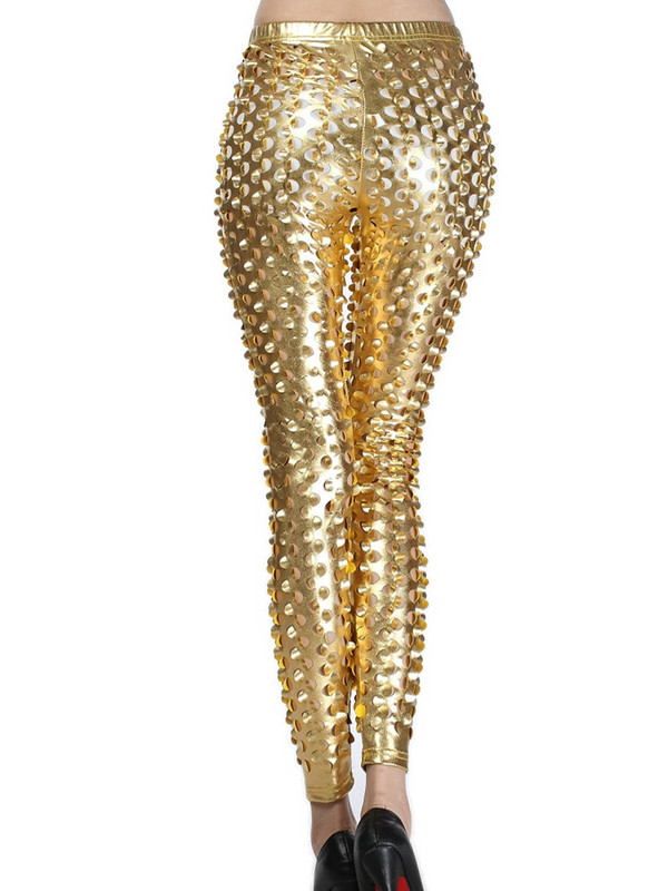 Õõnes Seksikad Klubirõivad Püksid Läikivad Retuusid Naiste Püksid Stretch Body Fitness Elastne Skinny Sport Mood Hõbedane Tight Street