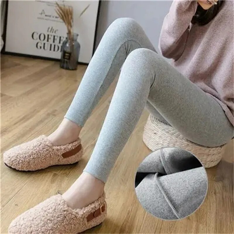 Zimske tajice Ženske rastezljive pencil hlače visoke elastičnosti Ženske tople udobne tajice za vježbanje Joggers hlače do gležnja