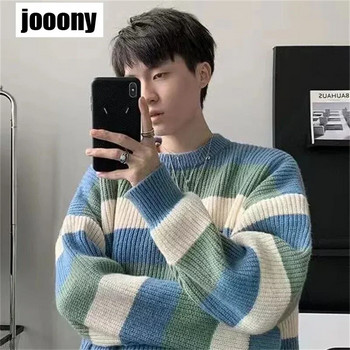 Раиран пуловер в японски стил Свободен плетен пуловер Дебело горно мъжко облекло Есенен зимен пуловер Мъжки пуловер в корейски стил Мъжки