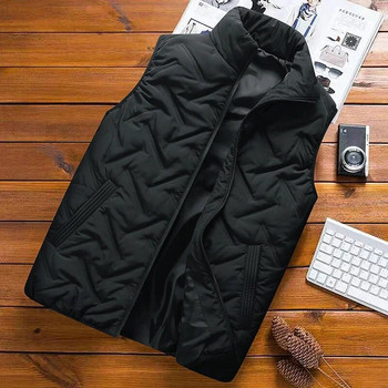 Φθινοπωρινό ανδρικό αμάνικο μπουφάν μαύρο γιλέκο Casual ζεστά χοντρά παλτό Ανδρικό ανδρικό γιλέκο με επένδυση από βαμβάκι Μεγάλα μεγέθη 8XL