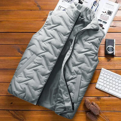 Jesenska muška jakna bez rukava Crni prsluk Ležerni topli debeli kaputi Muški modni muški prsluk s podstavljenim pamukom Velike veličine 8XL