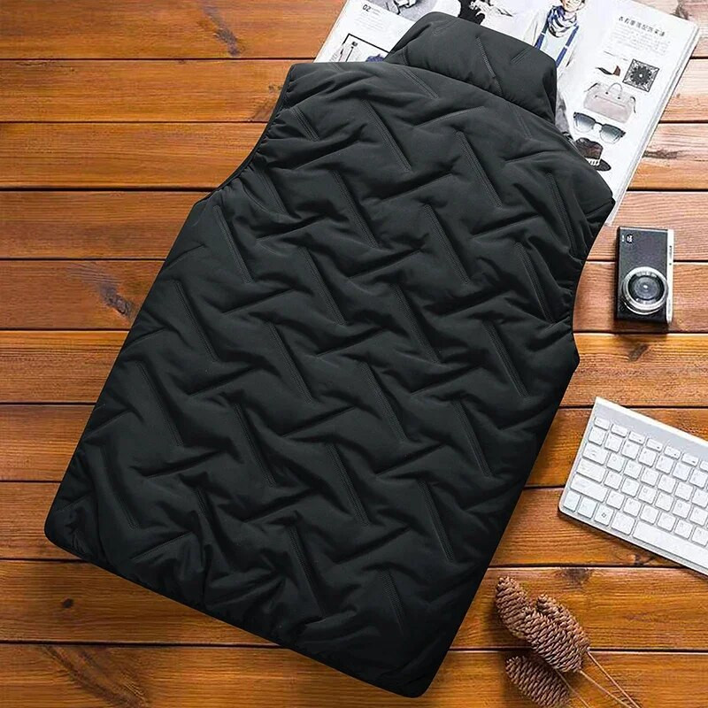 Jesenska muška jakna bez rukava Crni prsluk Ležerni topli debeli kaputi Muški modni muški prsluk s podstavljenim pamukom Velike veličine 8XL