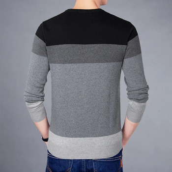 2023 Φθινόπωρο μόδας μάρκας casual πουλόβερ Ανδρικά πουλόβερ με ριγέ λεπτή εφαρμογή με λαιμόκοψη Πουλόβερ ανδρικά πλεκτά με αντίθεση με χρώμα