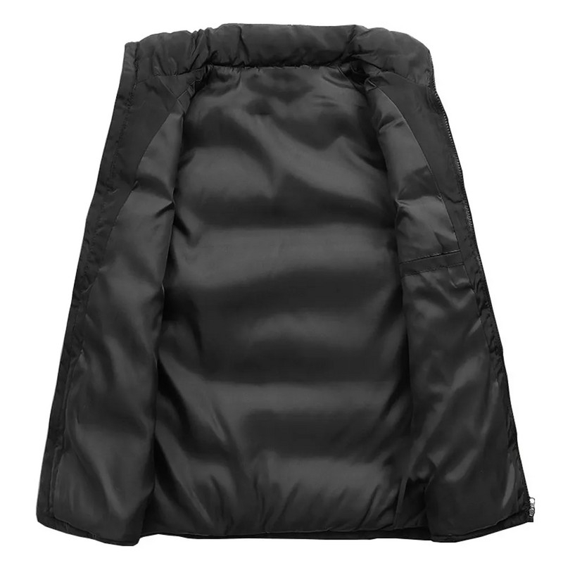 Meeste vest jakk Meeste talve soojad varrukateta jakid Meeste mood vabaaja mugavus varrukateta paksendatud jakk