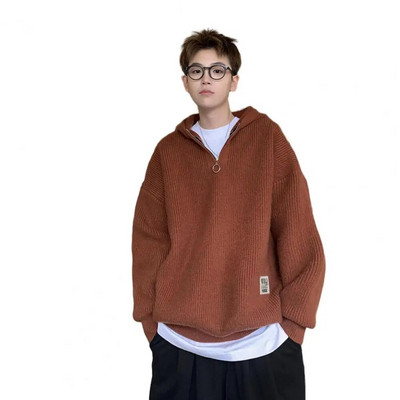 Populiarus vyriškas trikotažas Dovanų Vyriškas megztinis su gobtuvu Madingas dryžuotas megztinis su gobtuvu, atsparus šalčiui