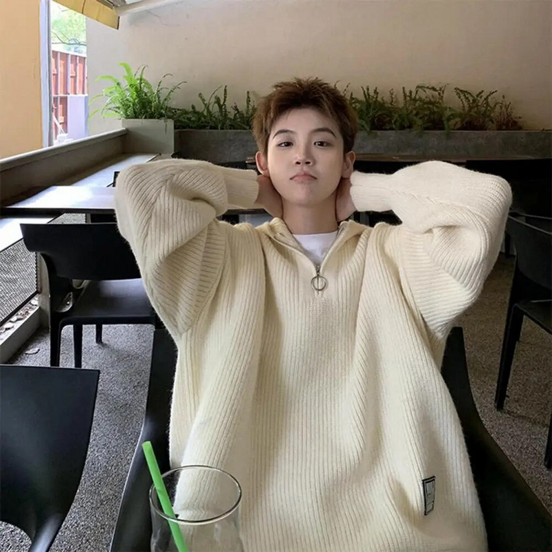 Populiarus vyriškas trikotažas Dovanų Vyriškas megztinis su gobtuvu Madingas dryžuotas megztinis su gobtuvu, atsparus šalčiui