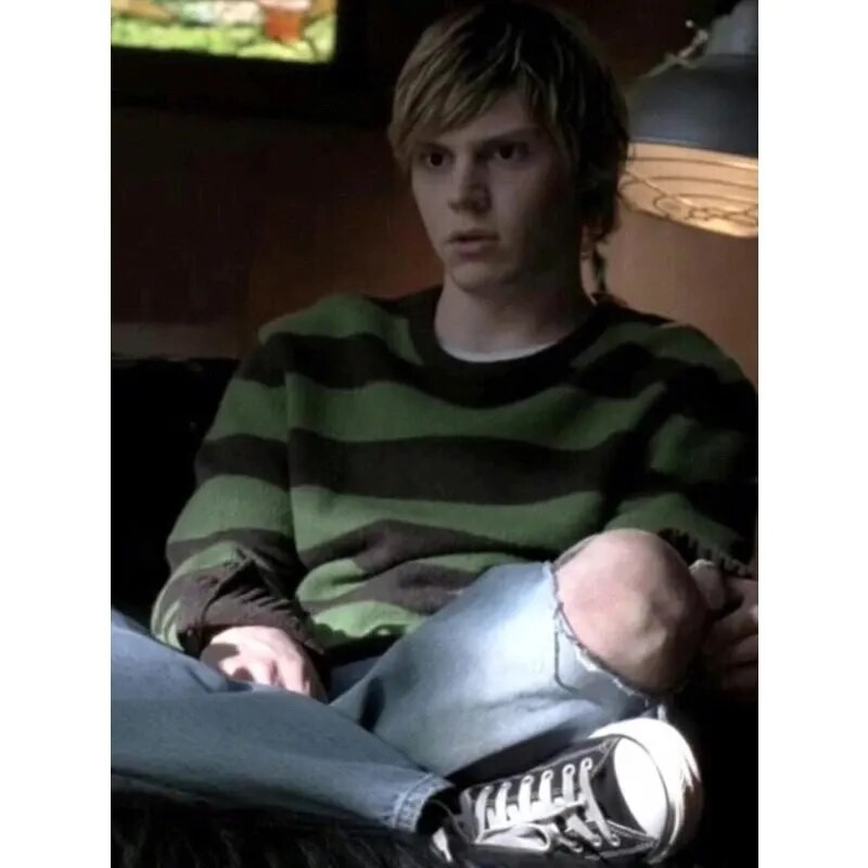 Svītrains trikotāžas džemperis vīriešiem sieviešu vintage Tate Lengdon brīvi džemperi Harajuku zaļš silts rudens džemperis džemperis unisex ikdienas