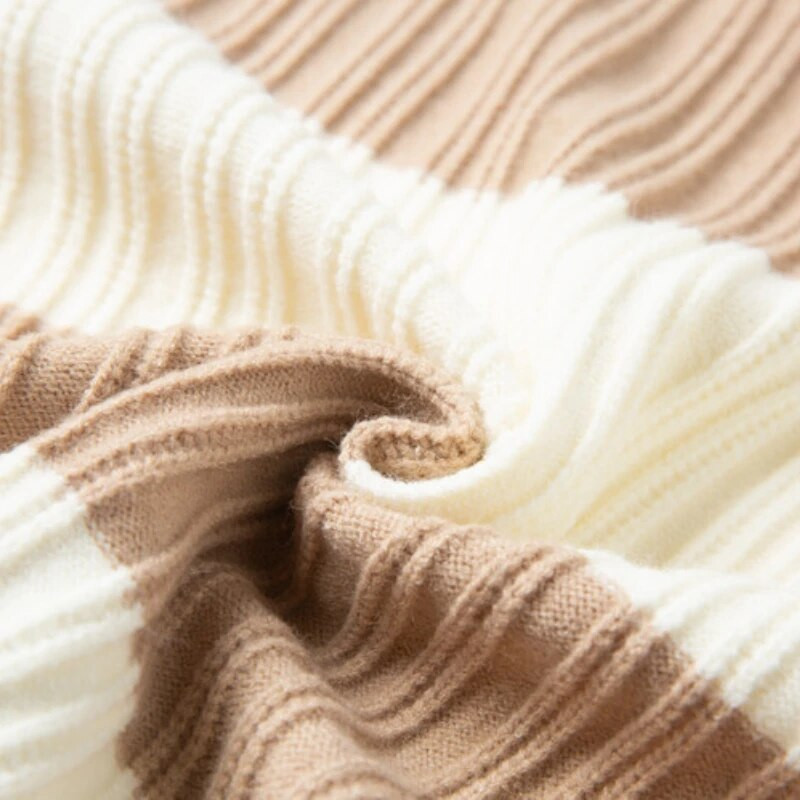 Πόλο μπλουζάκι Πολυτελές ανδρικό πουλόβερ πουλόβερ Μόδα Χοντρό ζεστό πουλόβερ Ριγέ Casual T-shirt Ανδρικό τοπ χαλαρό πουλόβερ