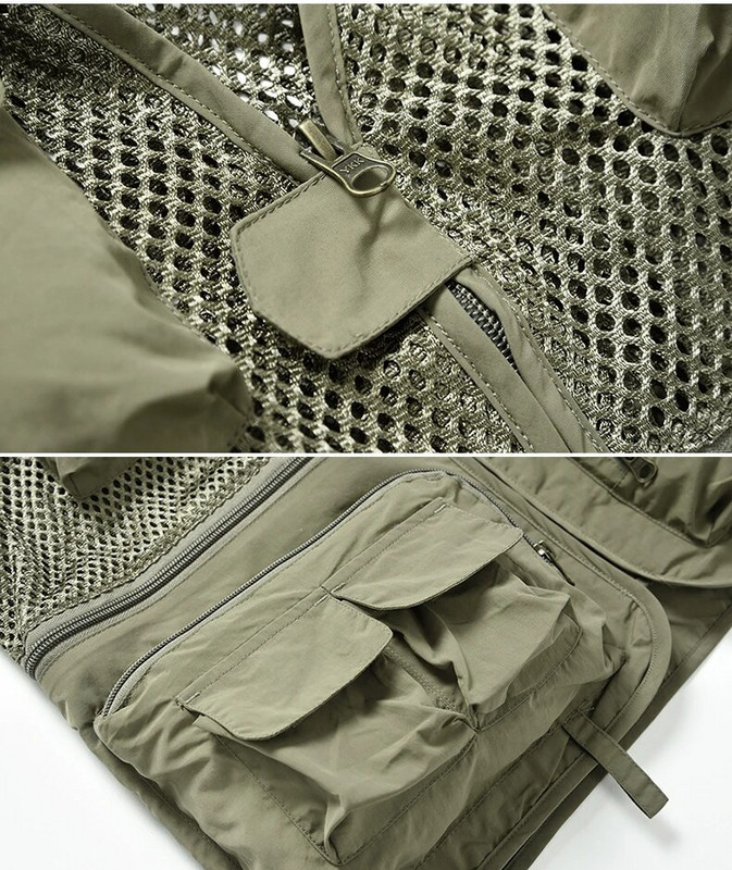 Ανδρικό πλέγμα Casual Fishing Work Safari Travel Photo Γιλέκο Cargo Summer Jacket με πολλές τσέπες