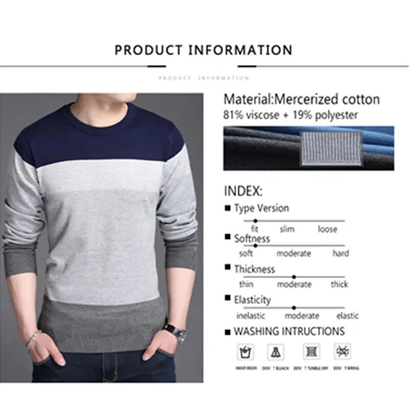 BROWON Meeste Brändi Sviiter Sügis Sport Kampsunid Vabaaja Pullover Pikad Varrukad Meeste Kampsun Triibulised Slim kampsunid Meeste