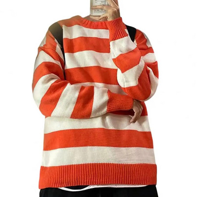 Madingas nesusitraukiantis laisvalaikio rudens megztinis Pavasarinis megztinis Gatvės apranga Dryžuota