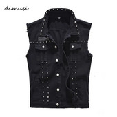 DIMUSI kevadsügis Meeste Vest Vintage Denim Teksad Vest Meeste Must Varrukateta Jakid Meeste Need Hole Teksad Vestid 5XL,TA338