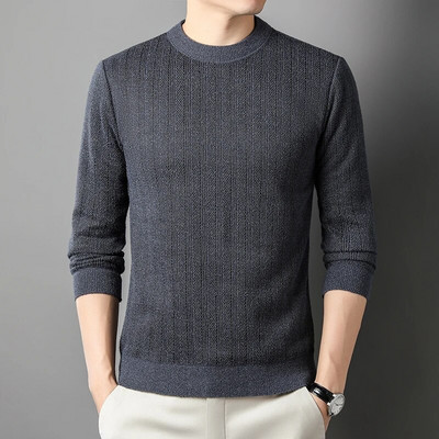 Ανδρικά πουλόβερ μάρκας BROWON Ανδρικά ρούχα φθινοπωρινά και χειμερινά με ριγέ γιακά ανδρικό πουλόβερ 2023 Casual κανονικά πουλόβερ ανδρικά ρούχα