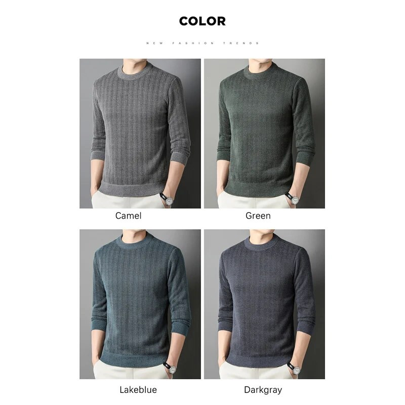 Ανδρικά πουλόβερ μάρκας BROWON Ανδρικά ρούχα φθινοπωρινά και χειμερινά με ριγέ γιακά ανδρικό πουλόβερ 2023 Casual κανονικά πουλόβερ ανδρικά ρούχα