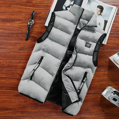 Madinga berankovių vyriškų liemenių striukė 2023 m. Nauja rudens šilta medvilne paminkštinti stori paltai Vyriški žieminiai didesnio dydžio drabužiai Vyriška liemenė