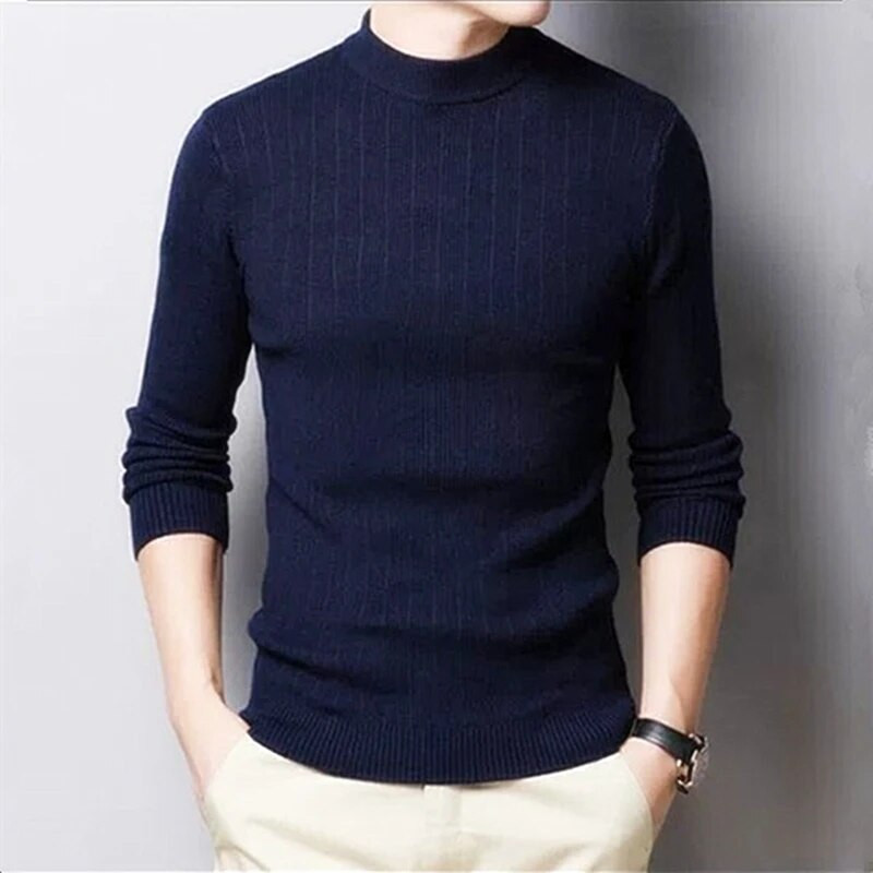 MRMT 2023 Potpuno novi muški pulover Korejski prugasti divlji muški veste s dugim rukavima s polu visokim izrezom Muški pleteni pulover