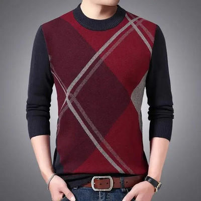 2021 m. laisvalaikis, storas, šiltas žiemos dryžuotas megztas megztinis vyriškas džemperis, džemperis, megztinis, vyriškas megztinis, vyriška mada 02116