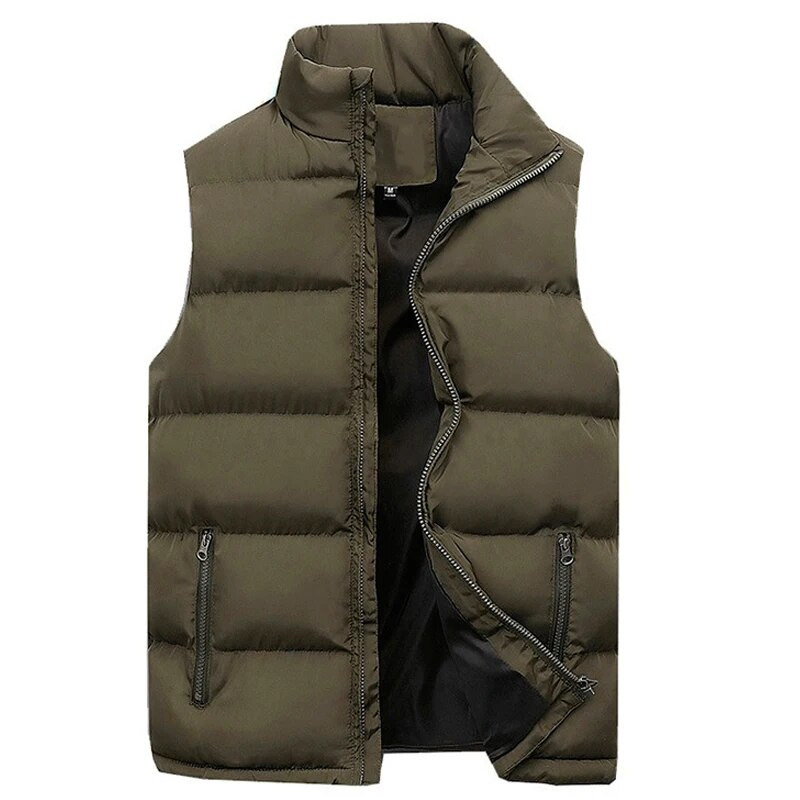 2023. aasta sügistalv uus ühevärviline krae, tõmblukk, soe vest, meeste moe taskud vabaaja vabad, mugavad, universaalsed kardigan