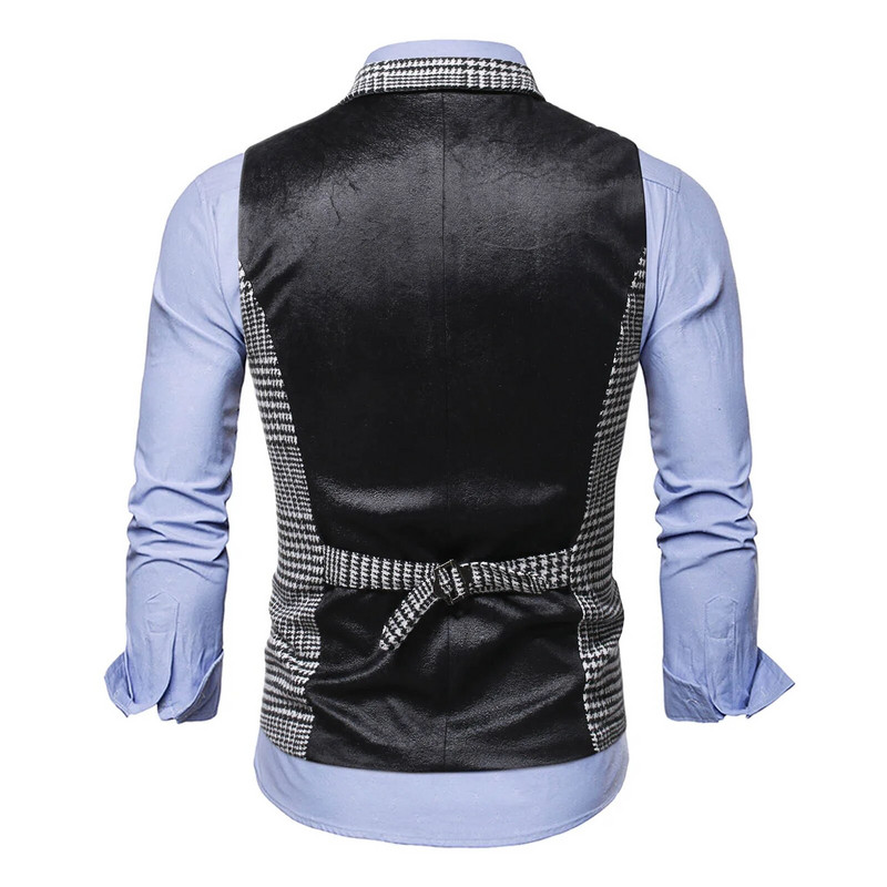 Ανδρικό γιλέκο μόδας Slim Fit Λεπτό καρό ανδρικό γιλέκο μπλούζες επαγγελματικό γιλέκο γιλέκο Αντρικό στυλ Αγγλίας Ανδρικά casual κοστούμια γιλέκα