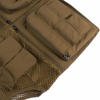 Ανδρικό γιλέκο Tactical Webbed Gear παλτό Καλοκαιρινό γιλέκο φωτογράφου Εργαλείο πολλών διχτυωτών τσέπης Αμάνικο μπουφάν αρσενικό
