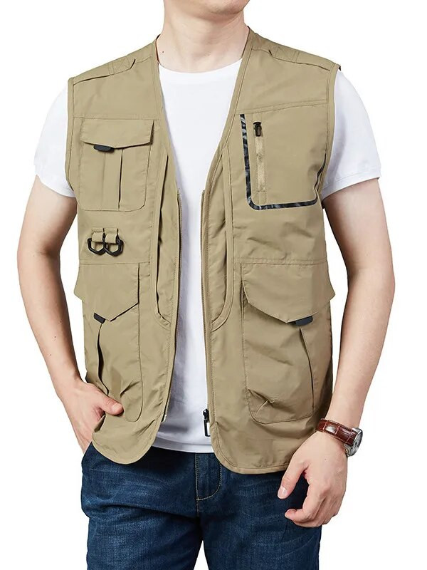 Άνοιξη Καλοκαίρι 2023 Ανδρικά γιλέκα εξωτερικού χώρου με πολλές τσέπες Πεζοπορία Φωτογραφικό γιλέκο Man Fish Γιλέκο Αδιάβροχο γιλέκο Oversize 6Xl