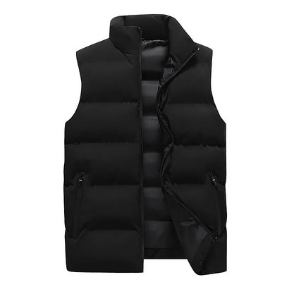 Sügistalvine Meeste Vest Varrukateta Jope Mood Slim Fit Stand Kaelus Solid vabaaja Vestid Meeste Plus Suurus 5XL