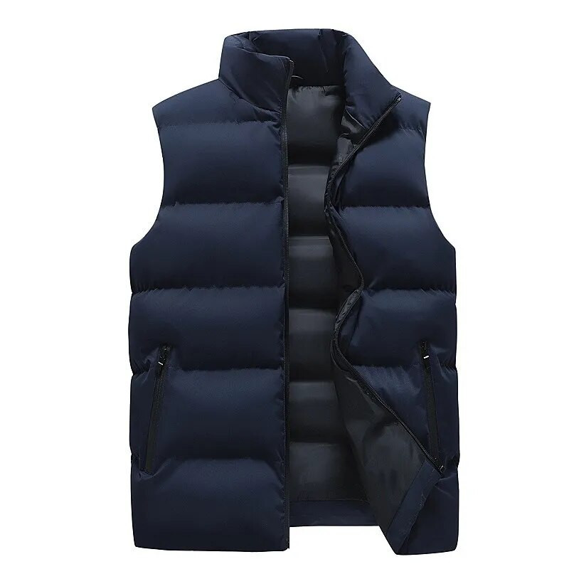 Sügistalvine Meeste Vest Varrukateta Jope Mood Slim Fit Stand Kaelus Solid vabaaja Vestid Meeste Plus Suurus 5XL