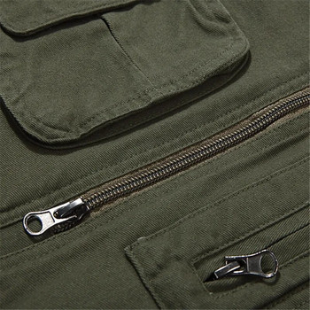 Нова класическа лятна мъжка жилетка, памучно копче, яке с много джобове, яке без ръкави, едноцветно яке за риболов на открито, голям размер