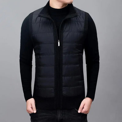 2023 m. žiema Naujas kratinys Vyriška megzta liemenė, aplenkta apykakle, atspari vėjui, normali, 5 spalvų berankovė, plius dydis, 3Xl Navidad