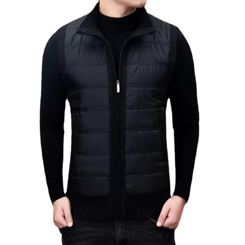 2023 m. žiema Naujas kratinys Vyriška megzta liemenė, aplenkta apykakle, atspari vėjui, normali, 5 spalvų berankovė, plius dydis, 3Xl Navidad