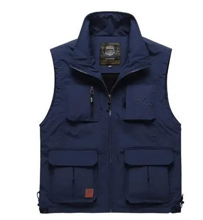 Proljetni muški alat za 2022., tanki labavi brzosušeći prsluk, muški prsluk za sportove na otvorenom, modni, s više džepova, samostojeći ovratnik