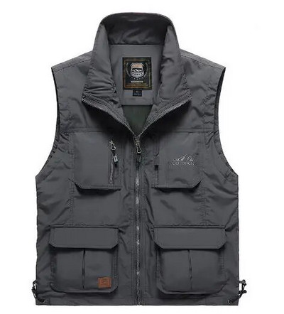 Proljetni muški alat za 2022., tanki labavi brzosušeći prsluk, muški prsluk za sportove na otvorenom, modni, s više džepova, samostojeći ovratnik