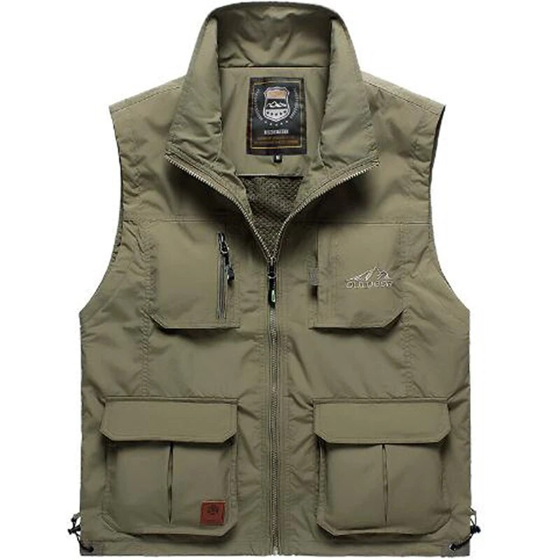 Proljetni muški alat za 2022., tanki labavi brzosušeći prsluk, muški prsluk za sportove na otvorenom, modni, s više džepova, samostojeći ovratnik