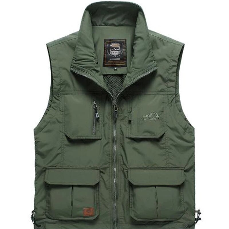 Proljetni muški alat za 2022., tanki labavi brzosušeći prsluk, muški prsluk za sportove na otvorenom, modni, s više džepova, samostojeći ovratnik