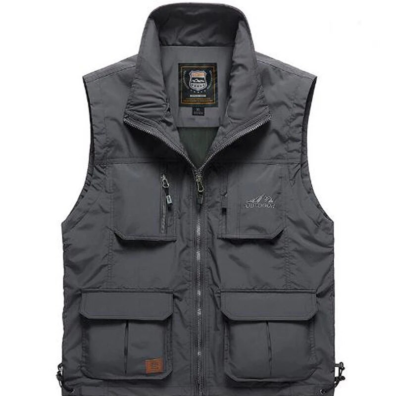 Proljetni muški alat za 2022., tanki labavi brzosušeći prsluk, muški prsluk za sportove na otvorenom, modni, s više džepova, samostojeći ovratnik