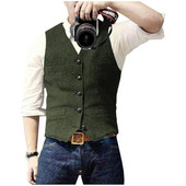 Vest Mehe Kleit Üherealine Slim Fit Vintage vest vabaaja kuldne kalasaba ülikond Vestid