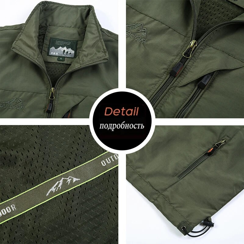 2023 m. pavasaris ir ruduo lauke greitai džiūstanti liemenė Vyriška laisvalaikio fotografija Žvejybos kelių kišenių liemenė Striukė Darbo drabužiai Didelė liemenė