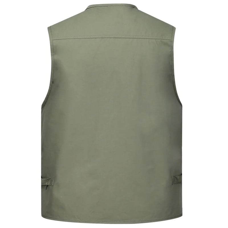 Suvine kiirelt kuivav õhuke paljude taskutega meessoost vest vabaaja klassikaline mitme taskuga sõjaväeroheline fotograaf kottis töövest