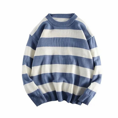 Ανδρικό φθινοπωρινό πουλόβερ Harajuku Casual με λαιμόκοψη Πουλόβερ Street Silm Fit Πλεκτό ανδρικό πουλόβερ σε κορεατικό στυλ