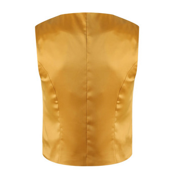 Ανδρικό κοστούμι γιλέκο κίτρινο γάμου μαλλί τουίντ επαγγελματικό γιλέκο Μπουφάν Casual Slim Fit Gilet Homme Γιλέκα για Γάμου Άντρες