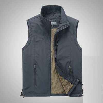 Ανοιξιάτικο φθινόπωρο ανδρικό φλις ζεστό γιλέκο με πολλές τσέπες Ανδρικό γιλέκο casual χοντρό με πολλές τσέπες Νέο αμάνικο μπουφάν φωτογράφου