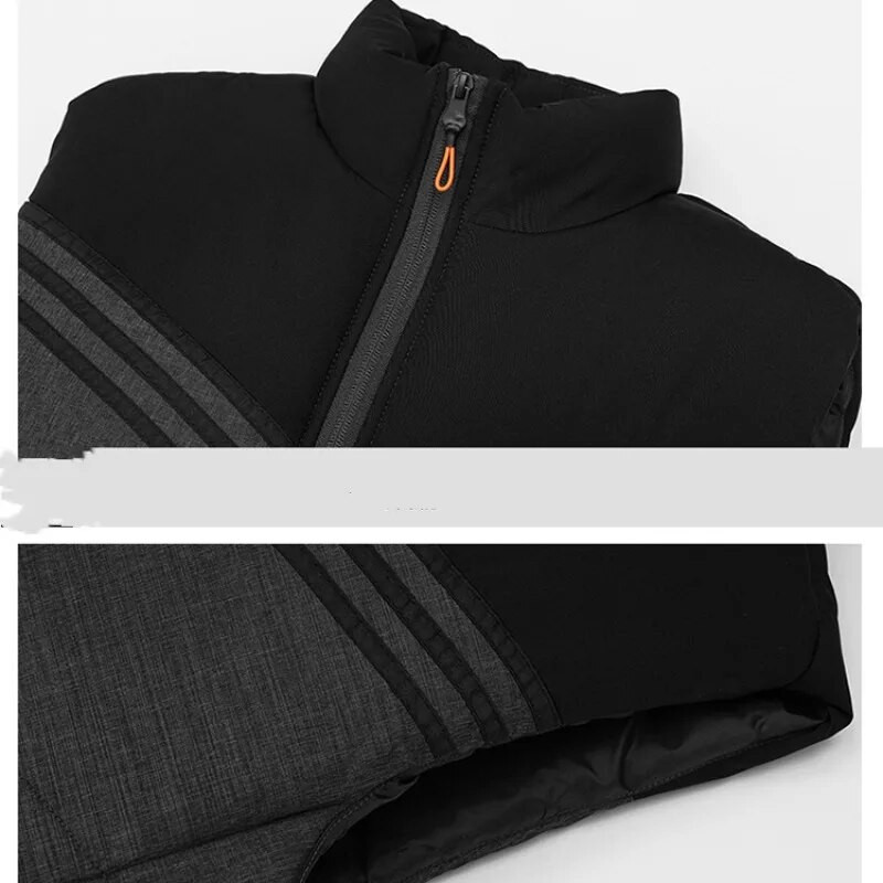 2023 Φθινόπωρο και Χειμώνας Ανδρικό γιλέκο τσέπης με μασίφ ριγέ φερμουάρ και γιακά παλτό μόδας casual βαμβακερά γυναικεία μπλουζάκια γραφείου