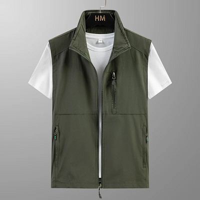 Διχτυωτό ανδρικό γιλέκο 2023 Άνοιξη Καλοκαίρι Ανδρικό αναπνεύσιμο γιλέκο πολλαπλών τσέπης Ανδρικό φαρδύ 7XL γιλέκο πολλές τσέπες Αμάνικο μπουφάν