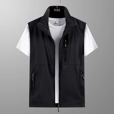 Διχτυωτό ανδρικό γιλέκο 2023 Άνοιξη Καλοκαίρι Ανδρικό αναπνεύσιμο γιλέκο πολλαπλών τσέπης Ανδρικό φαρδύ 7XL γιλέκο πολλές τσέπες Αμάνικο μπουφάν